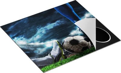 Chefcare Inductie Beschermer Voetbal Sliding op de Bal in het Stadion - 60x50 cm - Afdekplaat Inductie - Kookplaat Beschermer - Inductie Mat