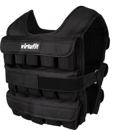 VirtuFit Gewichtsvest - 30 kg - Verstelbaar - Uitneembare Gewichten - Hardlopen & Krachttraining - One Size - Zwart