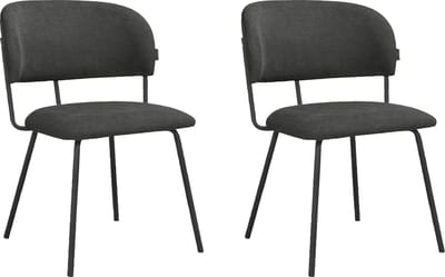Claudia-Eetkamerstoel - 2 Pack - Antraciet