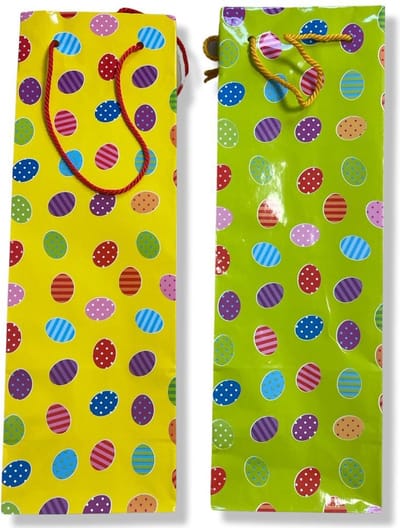 4 Luxe Fles Cadeauverpakkingen Pasen - 36x12x9,5cm - Cadeautasjes
