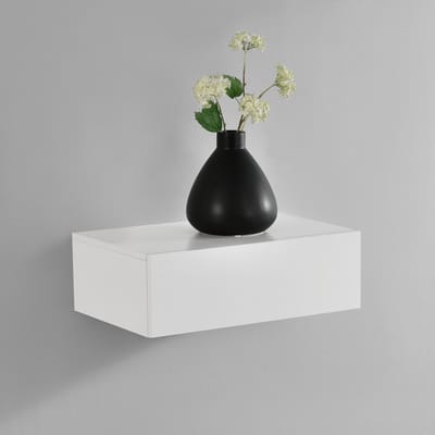 Wandplank met lade zwevend 46x30x15 cm wit mat