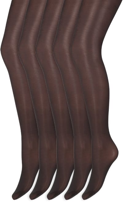 Glans panty | 35 Denier | Merk: Marianne | Maat: S t/m XXL | Kleur: Almost black | 5 Paar