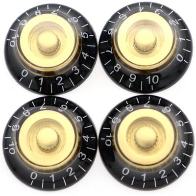 4 Pièces Boutons de Contrôle de Vitesse et de Volume Top Hat pour Guitare Électrique Basse Epi Lp Noir beige