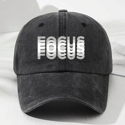 Focus Illusion Geprint Gewassen Baseballpet Nieuw Katoen Verstelbaar Klassieke Stijl Sport Eendensnavel Pet Voor Mannen Vrouwen Zonnehoed 56cm-60cm black