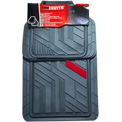 Einparts Rubberen Automatten Set Van 4 Pvc Met Rode Strepen