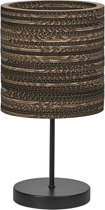 OSRAM tafellamp Decor Karton Cilinder bruin van golfkarton, E27, 200 mm diameter, lampenkap van gerecycled materiaal, duurzaam dankzij vervangbare lichtbron, eenvoudig te installeren