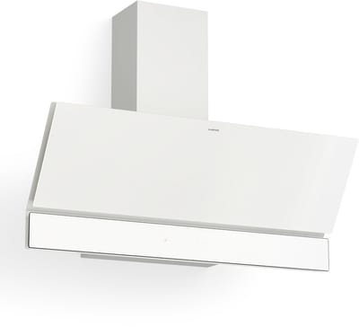 Klarstein Afzuigkap Velaire schuine 90 cm - 820 m³/u luchtstroom, energieklasse A++, touchbediening, ledverlichting, stil, vaatwasmachinebestendig filter, afzuigkap met afvoer of recirculatie, wit - voor Keuken - Afzuiging - Dampkap