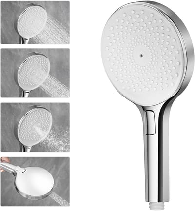 Dailygoods- Douchekop Hoge Druk - 140 mm Grote Douchekop - Antikalk/Selfreinigend - 4 Instelbare Modi - Waterbesparend - Chroom Afwerking - Handdouche