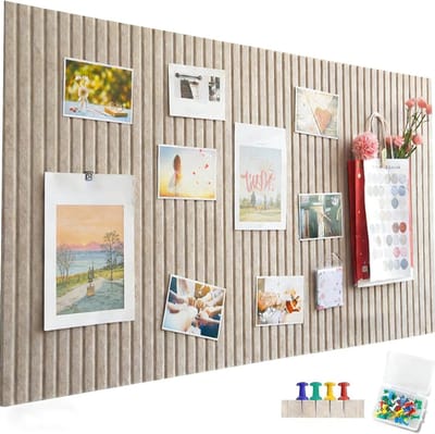 Grote Zelfklevende Vilt Prikbord 90 x 60 cm - Decoratief Vilt Prikbord met 35 Duimspijkers, 1 cm Dikte, Perfect voor Kantoor, School en Kinderkamers, Donkerkleurig