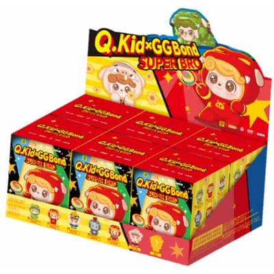 Jotoys Q Kid X GG bond Super Bro Serie Blind Box Speelgoed Decoratie Dierlijk Karakter Schattige Pop Rugzak Bedeltje Mystery Box Leuke Cadeaus Premium Kwaliteit red
