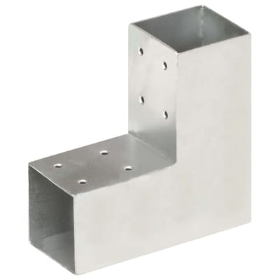 vidaXL - Paalverbinding - L-vorm - 71x71 - mm - gegalvaniseerd - metaal