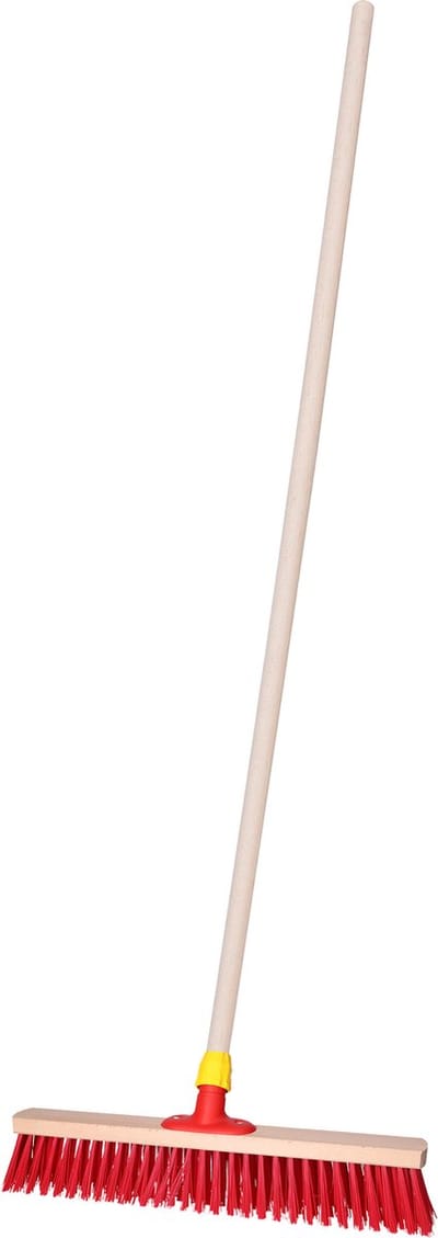 Straatbezem SAGA voor bestratingen en vlonders - Harde bezemkop - 50 cm breed - Houten steel van 140 cm