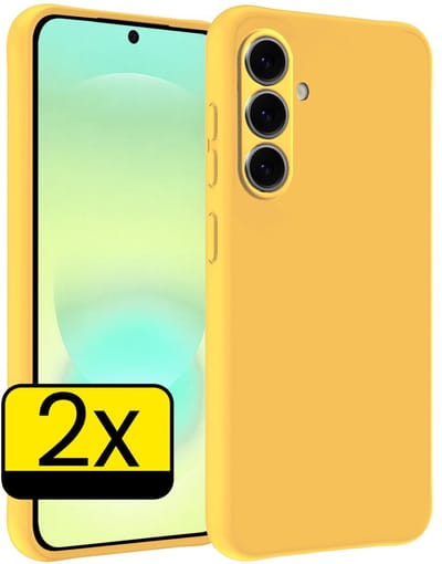 Hoesje - 2 Stuks - Geschikt voor Samsung Galaxy A37 - Sterk & Shockproof - Case Siliconen - Back Cover - Telefoon Hoes - Telefoonhoesjes - Geel