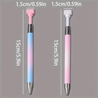 Diamond painting pen met wax met 1 navulling - roze/wit - Diamond painting by Wietske