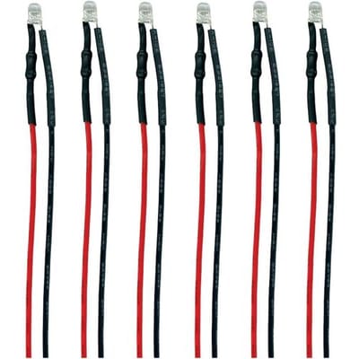TAMS Elektronik 81-59626-06-C LED Met aansluitdraden Warm-wit, Rood 6 stuk(s)