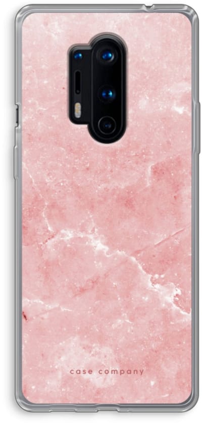 Case Company® - Hoesje geschikt voor OnePlus 8 Pro hoesje - Roze marmer - Soft Cover Telefoonhoesje - Bescherming aan alle Kanten en Schermrand