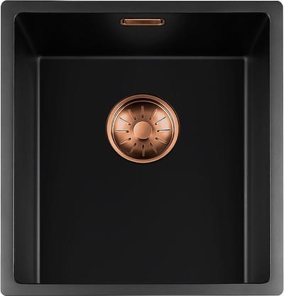 Lorreine Black Quartz Series spoelbak 3440cm Plug Copper 34BQ-FU-Copper