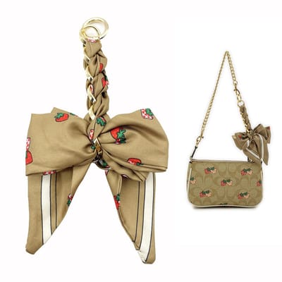 Dailygoods- Verlengketting met zijden doek band - Tas accessoires - Tas accessoires hangers - Decoratie voor handtassen - Schoudertas verlengketting - Elegant en klassiek ontwerp - Tasaccessoire