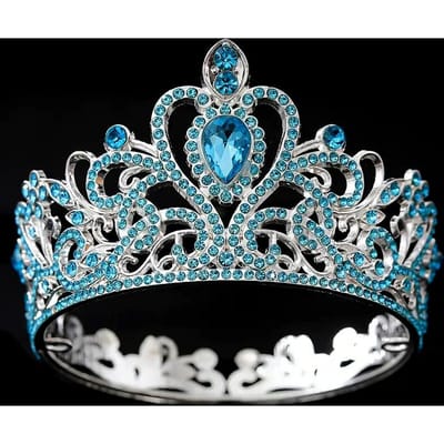 Couronne Ronde Baroque Couronne de Mariée Diadème Couronne d'Anniversaire de Princesse Accessoires de Cheveux Robe de Mariage Scène Couronne Complète Couronne white