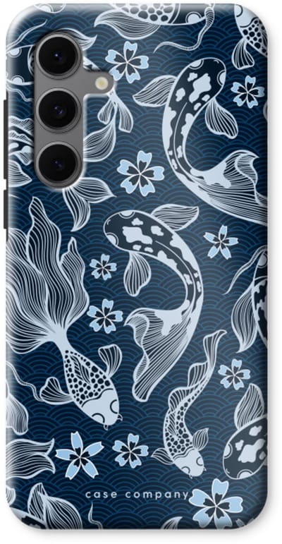 Case Company® - Hoesje geschikt voor Samsung Galaxy S24 FE hoesje - Midnight Koi - Tough Case - Maximale Bescherming alle Kanten en Schermrand