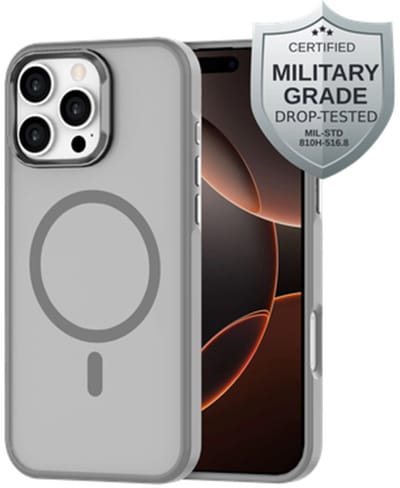 Just in Case hoesje geschikt voor iPhone 16 Pro Max Hoesje geschikt voor MagSafe - Military Grade Backcover - Grijs