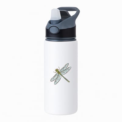 Hacebo® - Libelle waterfles met rietje zwart - Insecten - Dieren liefhebbers - Dieren - dierendag - water fles - 650ML