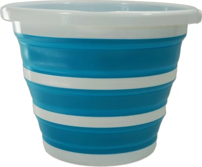 Aqua Laser opvouwbare emmer | emmer van 10 liter opvouwbaar | wit met blauw of wit met groen