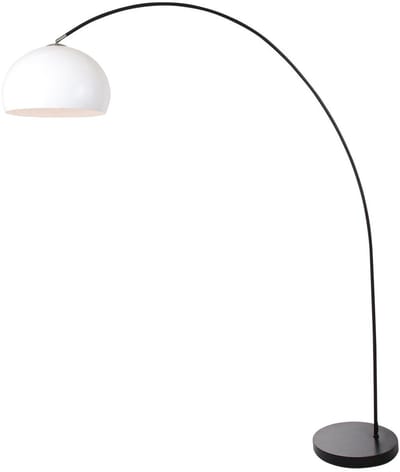 Booglamp Solva 3906ZW - trendy binnen, wit kunststof lampenkap, kantelbaar, Mexlite
