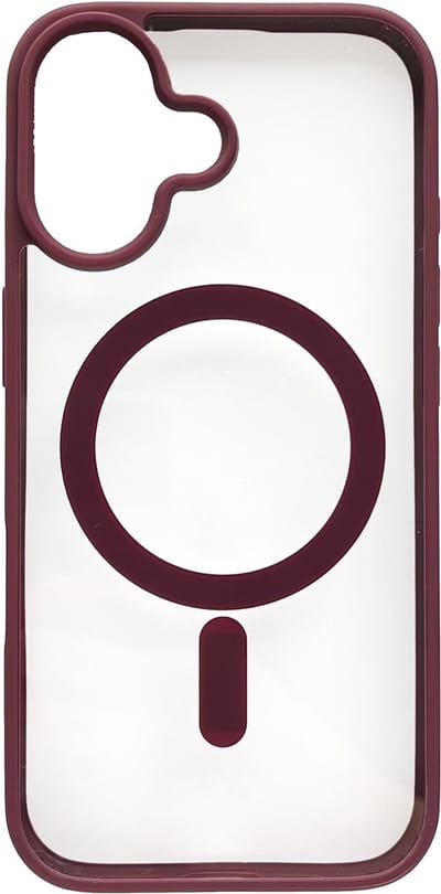 Hoesje Geschikt voor Apple iPhone 17 - Burgundy - Casemania Magnetisch Bumper Back Cover Geschikt voor MagSafe - Zachte TPU Rand en Krasbestendige Transparante Achterkant Back Cover