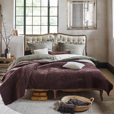LOBERON Bed Declaire linnen/bruin