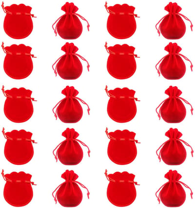 Dailygoods- Fluwelen Zakjes 20 Stuks - Cadeauzakjes - Sieradenzakjes - Draagbaar - 9 x 7 cm - Duurzaam en Herbruikbaar