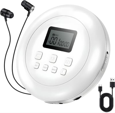 DnA® CD Speler - Draagbare CD Speler - Portable CD Speler - Wit - 22cm x 18cm x 5cm