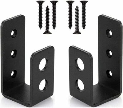 Een set van twee robuuste stalen deurbeugels geschikt voor deuren van 2x4 inch - U-vormige veiligheidsbeugels