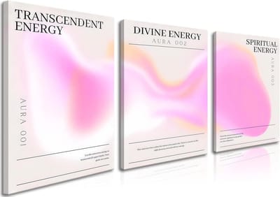 Set van 3 rozenkleurige muurdecoraties - Esthetische canvas schilderijen met spirituele citaten voor woonkamer en slaapkamer