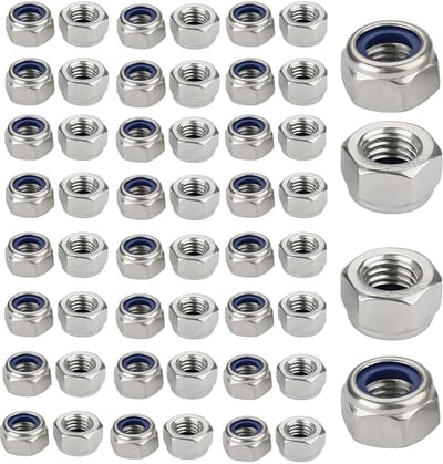 Dailygoods- Borgmoeren M5 - Zelfborgende Moeren - Roestvrij Staal - Zeskantmoeren - Set van 100 Stuks - Corrosiebestendig