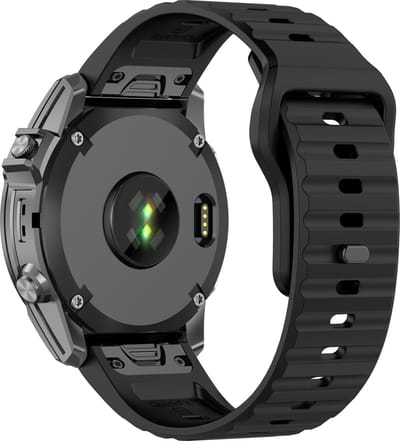 Strap-it Outdoor siliconen bandje geschikt voor Garmin Fenix 9 (Pro) 51mm / Fenix 8 (Pro) 51mm / Garmin Fenix 7x (Pro - Sapphire Solar) / Fenix 6x (Pro - Sapphire) / Fenix 5x (Plus) / Fenix 3 / Epix Pro (Gen 2 - 51mm) / Enduro 1-2-3 - Zwart