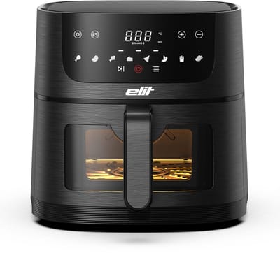 Elit AF4000- Airfryer 4L met kijkvenster-1350W-8 programma's-Digitaal Display-Gezond frituren zonder olie.