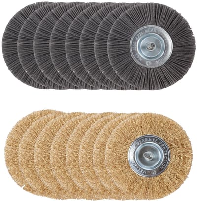 Kibani universele borstelset voor elektrische onkruidborstel - Set van 8 - Onkruidverwijderaar - Onkruidverdelger - Stalen en Nylon borstel - 11cm - Voegenborstel - Grastrimmer