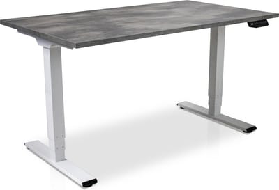 Zit-sta bureau elektrisch verstelbaar - MRC COMFORT NEN-EN 527 | 120 x 80 cm | frame wit - blad betonlook