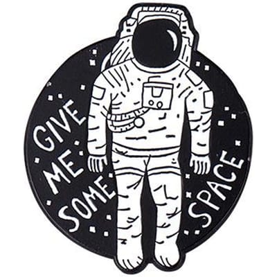 Astronaut ruimteschip met sterrenhemel ontwerp Design Metalen Emaille Broche Creatieve Persoonlijkheid Badge Beste Vriend Cadeau Pin black