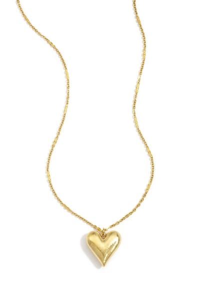Bijoutheek Collier Bol Hart Mat Geborsteld Goudkleurig