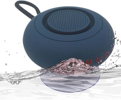Waterdichte Luidspreker - Draagbare Speaker - Douche Muziek - Zuignap Bevestiging - 9x9x4.8 cm - Rood Blauw
