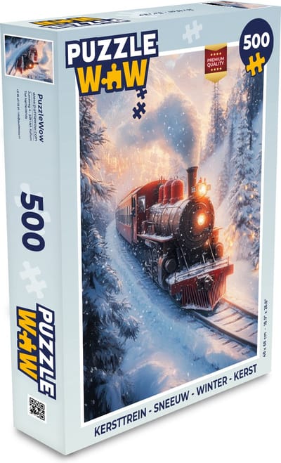 Puzzel Kersttrein - Sneeuw - Winter - Kerst - Legpuzzel - Puzzel 500 stukjes - Kerst - Cadeau - Kerstcadeau voor mannen, vrouwen en kinderen