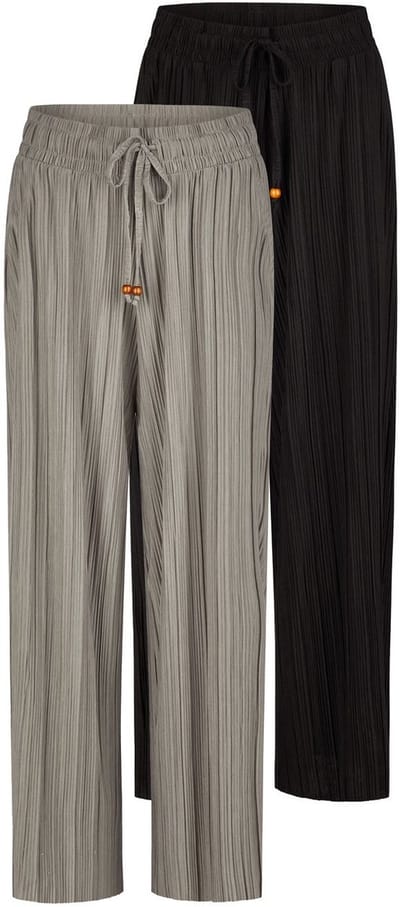 DENIMFY Dames Chino Broek DFBrenda 2 Pack comfort/relaxed Veelkleurig S Volwassenen palazzobroek / zomerbroek