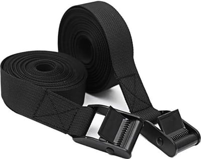 Spanbanden - 3 meter - 2 stuks - Sjorbanden / Fiets spanbanden met klemgesp - Bindriemen - Zwart