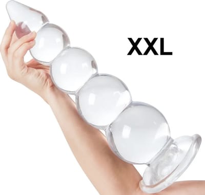 MEGA Anaalplug - XXXL Buttplug - Transparant - Grote anale kralen - Speculum - Dilator - Goede kwaliteit