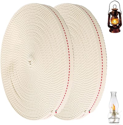 Dailygoods - 20 m lont voor olielampen, platte lont, katoenen lont, olielamplont, 13 mm, reservelamplont voor olielampen, kaarsen, lamplont voor olielampen, petroleumlamp, kerosine lamp, tuinfakkel