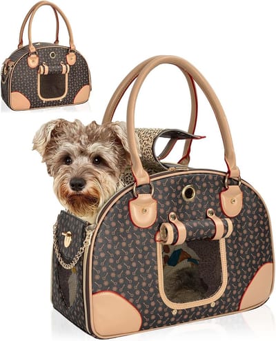 Draagbare honden- en kattenreiszak, 42 x 18 x 31 cm, ideaal voor kleine huisdieren tot 4 kg, perfect voor uitjes en vervoer