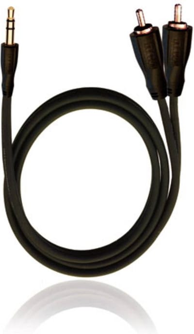 RCA D1C84012 Jackplug / Cinch Audio Aansluitkabel [2x Cinch-stekker - 1x Jackplug male 3,5 mm] 0.50 m Zwart