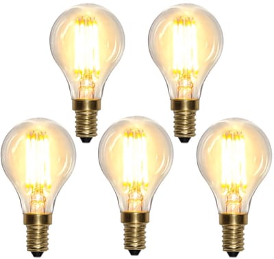 5-Pack | Kogellamp - E14 - 4.5W - Super Warm Wit <2200K - Dimbaar - Filament - Helder